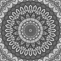 Grey Mandala Seamless Pattern