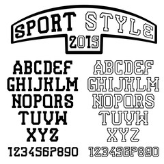serif font in the retro style of sport