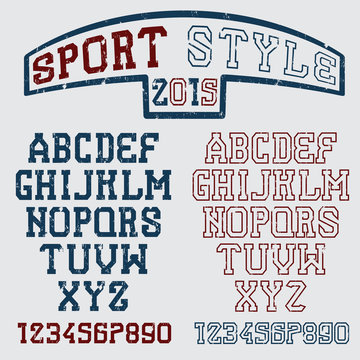 grunge serif font in the retro style of sport