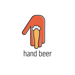 hand beer concept vector design template
