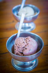 Chocolate ice cream scoop