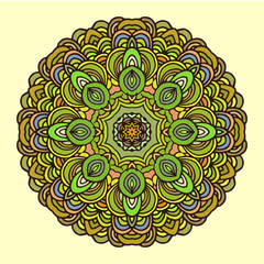 Mandala colorful pattern on light background
