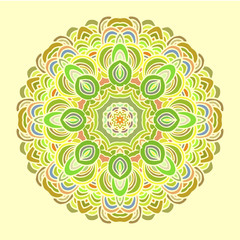 Mandala colorful pattern on light background