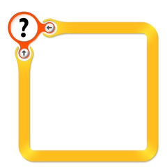 Red circle with arrow and yellow frame for your text