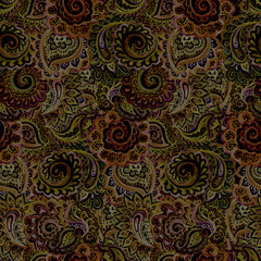 Muted seamless pattern of tapestry design 
