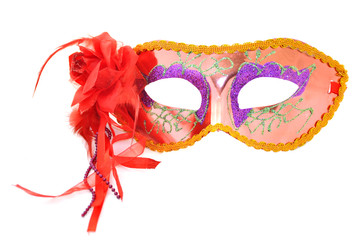 Red carnival mask front