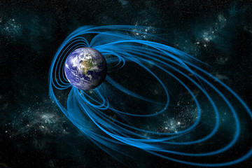 The Magnetosphere that Surrounds the planet Earth - Elements of this image furnished by NASA. - 94800328
