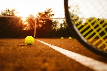 Foto op Plexiglas Tennis ball and racket © yossarian6