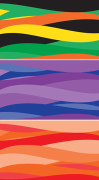 Set of colored backgrounds similar wave.Vector © alexmu