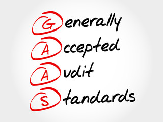 GAAS - Generally Accepted Audit Standards, acronym business concept