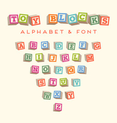 alphabet blocks baby blocks font  - 94803946
