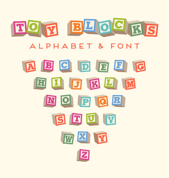 Alphabet Blocks Baby Blocks Font 