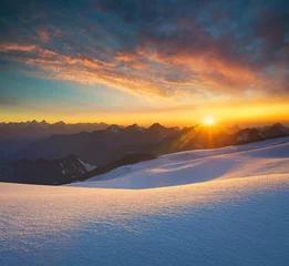 Türaufkleber High mountain during sunrise. Beautiful natural landscape © biletskiyevgeniy.com