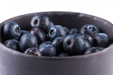 Blueberries on white background
