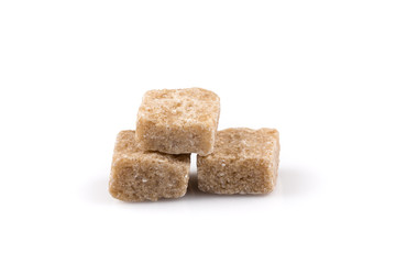 brown sugar cubes isolated