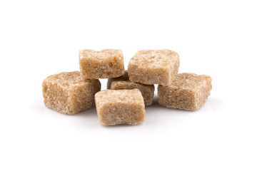 brown sugar cubes isolated
