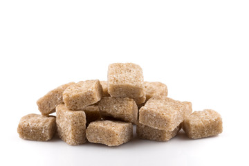 brown sugar cubes isolated