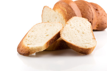 Bread slice isolated on white