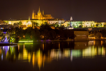 Fototapeta na wymiar Prague in night during the Signal Festival 2015