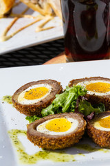 pub appetizers and a dark beer