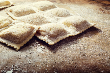 Handmade fresh ravioli