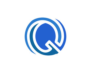Q Letter lines Circle Logo