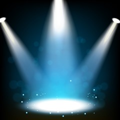 Blue Spotlight shining