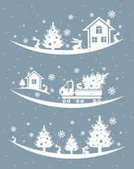 Obraz na płótnie Canvas Christmas silhouette illustration.