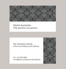 Business card layout. Linear geometric pattern. Editable design - 94809195