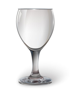 Glass wine glass. A realistic, transparent, vector.