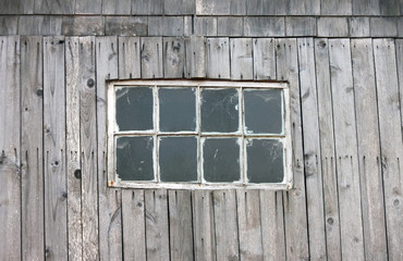 Window Pane in an Old Barn
