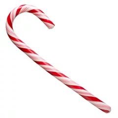  Mint hard candy cane striped in Christmas colours isolated on a white background. Closeup © Dmytro Smaglov