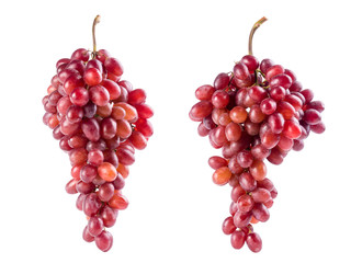 two banches of red grape isolated