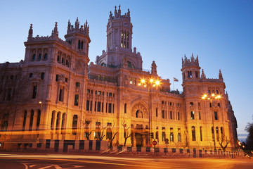 Fototapeta na wymiar Palacio de Comunicaciones in Madrid