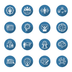 Flat Design Business Icons Set.