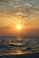 Fototapeta premium Sunset sky at the sea