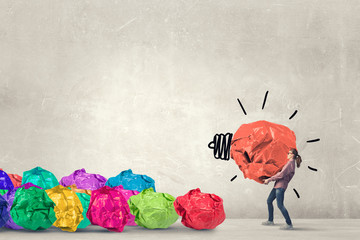 She is working hard on her new idea