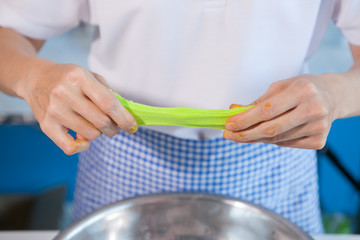 Gum paste made from sugar for decorating pastry