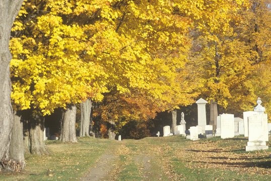Cemetery in autumn, VT