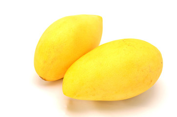 Mango fruit isolated on white background.