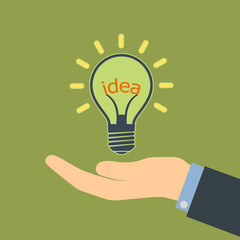 Word idea in a light bulb.