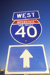A sign for interstate 40 west in New Mexico