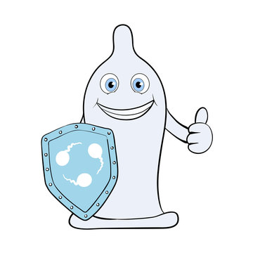 Condom with a shield.