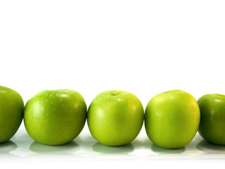 isolated green apples