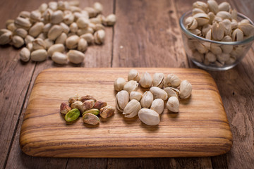 Pistachio on chopping block
