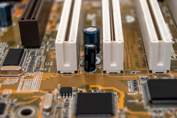 computer motherboard close up