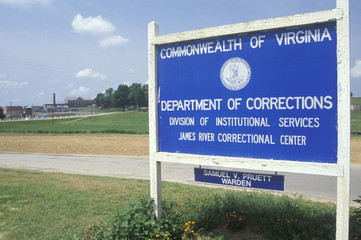A sign that reads ÒCommonwealth of Virginia Department of CorrectionsÓ