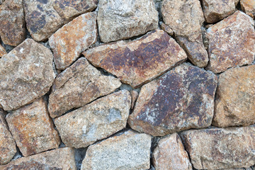 stacked stone wall.