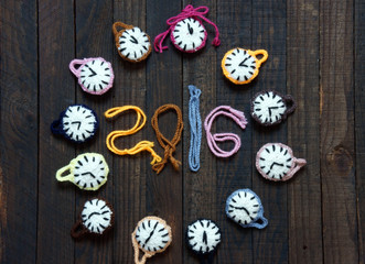 Handmade, clock, happy new year 2016, time