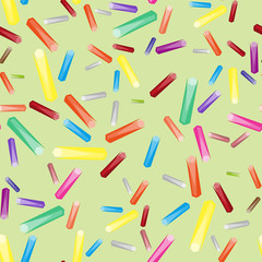 Geometric abstract colorful seamless pattern with green backgrou